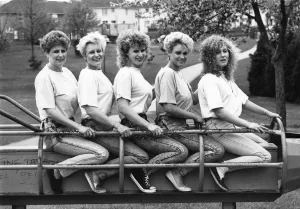 Rocket Prints: Slimline Sisters: Marion, Hillary, Kay, Della and Anna. May 1988 P006525