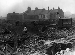 Rubble Collection: Slum clearance at St Hilda s, Middlesbrough. 28th November 1955