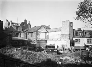 Slum clearance in Uxbridge to make way for the new Underground station circa 1936