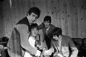 The Small Faces pop group in Carnaby Street as they celebrate going to the top of