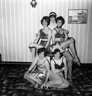 Five smiling dancers who were breaking new ground with the Caprian Amateur Operatic