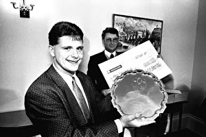 A smiling Paul Gascoigne today received the Barclays Young Eagle award 26 November 1987