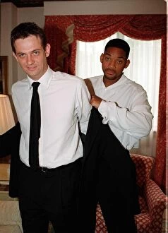 Images Dated 14th July 1997: Will Smith actor with Matthew Wright Mirror writer July 1997 in London hotel Will