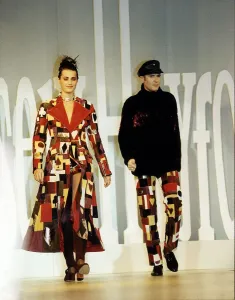 Smon Le Bon and wife Yasmin Le Bon model designs by Joe Casely Hayford