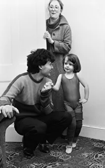 Snooker player Jimmy White with his three and a half year old daughter Lauren at home in