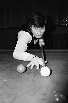 Snooker player Jimmy White pictured at the table at Kingston Snooker Hall where he