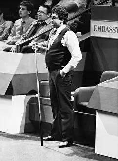 Snooker player Joe Johnson in action during the 1986 World Championship Semi Final match