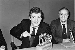 Images Dated 27th January 1982: Snooker player Steve Davis at a London reception after an announcement that Steve Davis