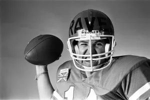 Snooker player Tony Knowles dressed as an America footballer. 19th January 1986