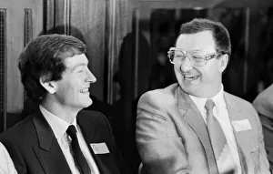 Snooker players Steve Davis and Dennis Taylor who recently contested the classic black