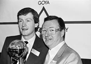 Snooker players Steve Davis and Dennis Taylor who recently contested the classic black