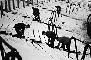 00493 Prints: Snow covered Selhurst Park, home ground of Crystal Palace Football Club