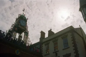 Eclipse Prints: The solar eclipse in Chester, pictured at the Eastgate and Eastgate Clock