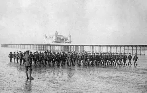 Parades Prints: Soldiers of the 10th Service Battalion of the Royal Warwickshire seen here parading