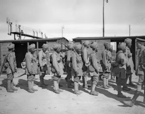 Puttee Prints: Soldiers from the 3rd Lahore Indian Division seen here at the railway station at Orleans