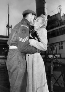 Leaving Prints: A soldiers farewell kiss to his bride on their wedding night was watched by exactly