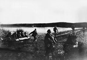 Advance Prints: Soldiers of the Soviet Red Army crossing a river south of Voronezh in South West Russia