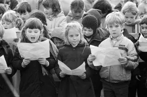 Kids Prints: Someones not singing as these children from Netherton Infants School present carols