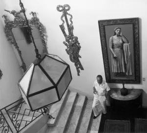 Somerset Maugham at Villa Mauresque, Cap Ferrat. On the wall is an early Picasso