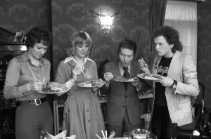 Sonia Allison the Daily Mirror cook is seen here preparing a meal for a invited group of