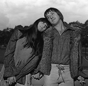 Sonny and Cher at the Hilton hotel after arriving from America to promote their new