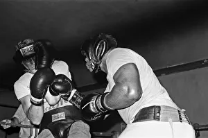 Sonny Liston and Joe Bugner sparring together at Dominick Bufanos Gym, Jersey City