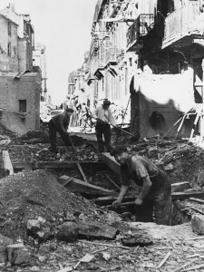 01438 Prints: No sooner had the Germans found urgent business elsewhere the Dieppe Townspeople rolled