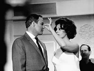 Sophia Loren Actress with Marlon Brando during the film directed by Charlie Chaplin