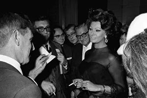 Admiration Prints: Sophia Loren and Charlie Chaplin (not shown) - November 1965 at a press conference