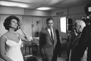00348 Prints: Sophia Loren Marlon Brando (centre) and Charlie Chaplin (left