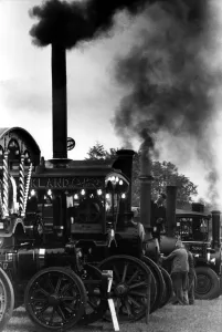 Vintage Prints: Sounds and smell of steam as the entrants prepare their traction engines for the grand