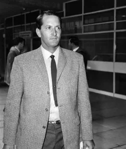 South African cricketer Basil D Oliviera arriving at Heathrow Airport, London