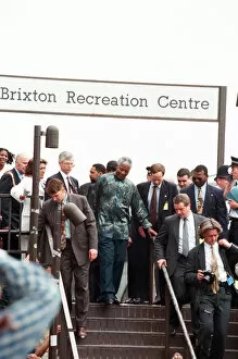 Images Dated 7th February 2011: South African President Nelson Mandela seen here visiting Brixton Recreation Centre with