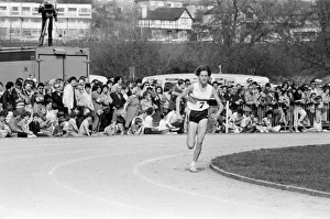 Runner Prints: South African wonder girl Zola Budd seen winning the 3000 metre race at Central Park in