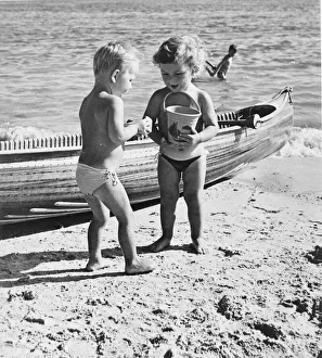 00001 Prints: South of France Patrick Gath, 2 and his cousin Thierry seen here on holiday