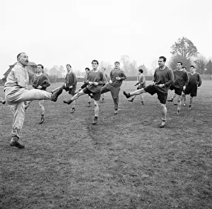 00392 Prints: Southampton FC, team training session ahead of fa cup match against Watford
