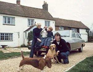 Footballer Prints: Southampton footballer Mick Channon pictured at home with his wife Jane
