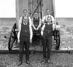 Pre War Prints: Southend F. C training for cup tie. 29th January 1921. back row l-r C. Myers, G