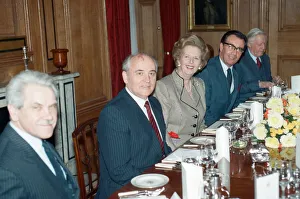 President Prints: Soviet leader Mikhail Gorbachev at No 10 Downing Street with Prime Minister Margaret