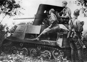 A Soviet Red Army anti tank unit in action on the Crimea Front in their ongoing battle