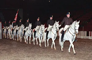 The Spanish Riding School rehearsing for their opening night at Wembley
