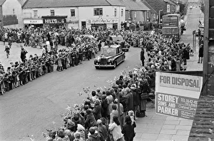 Flags Prints: Spectators await Queen Elizabeth II in Eston during her Silver Jubilee tour