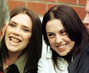 Spice Girls Victoria and Mel C at the Manchester United v Sheffield Wednesday football