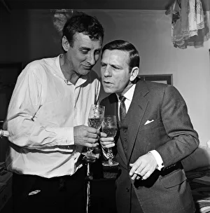Backstage Prints: Spike Milligan in his dressing room with Norman Wisdom during a performance of