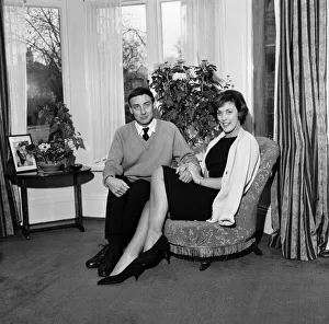 Spike Milligan with his fiancee, Miss Pat Ridgeway at her home in Leathley Road, Menston