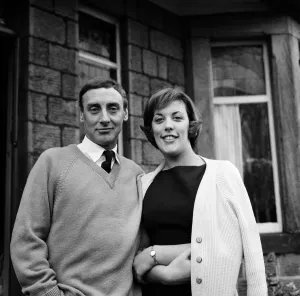 00682 Prints: Spike Milligan with his fiancee, Miss Pat Ridgeway at her home in Leathley Road, Menston