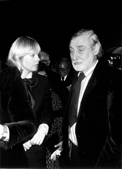 00066 Prints: Spike Milligan July 1980 Goon Comedian arrives at Peter Sellers with Britt Ekland
