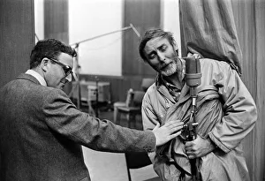 Spike Milligan March 1963 with Peter Sellers rehersing for the Goons radio show for