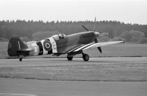 00748 Prints: Spitfire single seat fighter aircraft on show at RAF Woodvale, South of Southport