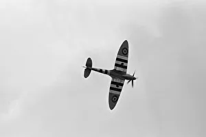 00748 Prints: Spitfire single seat fighter aircraft on show at RAF Woodvale, South of Southport